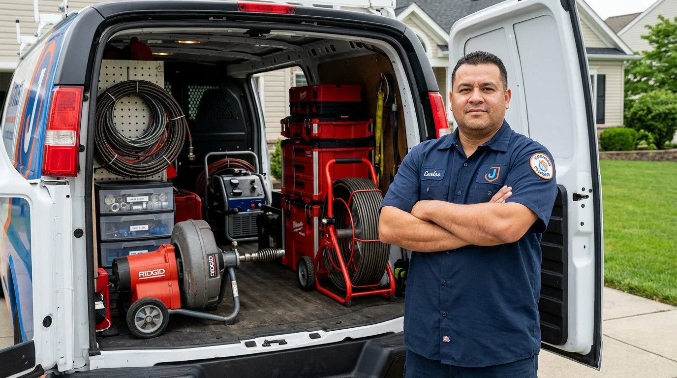 Professional drain cleaning equipment and Johns Plumbing LLC plumber in Kailua