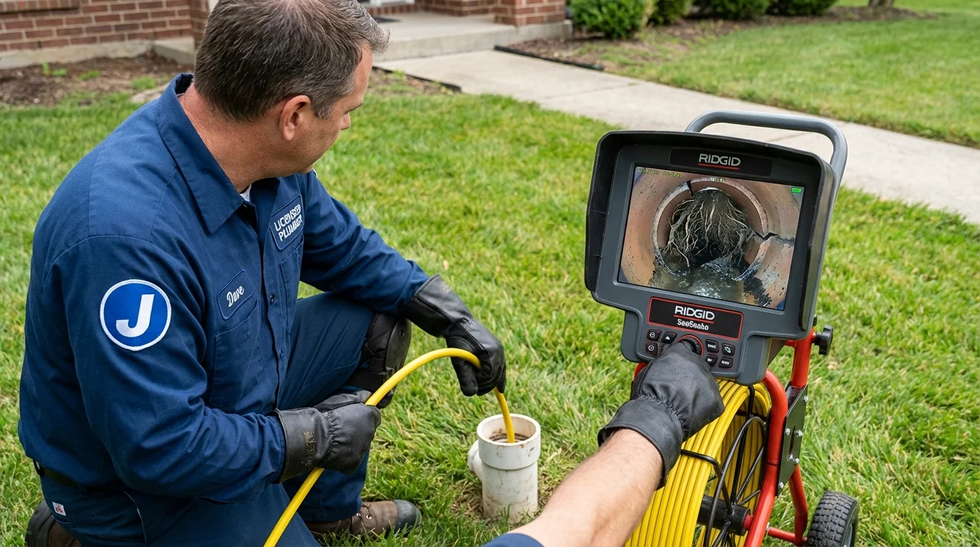 Sewer camera inspection being performed by Johns Plumbing LLC in Kailua