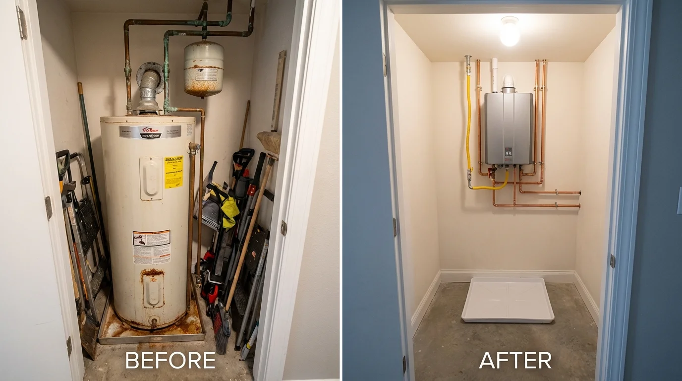 Tank water heater versus wall-mounted tankless unit comparison for Kailua, HI homeowners
