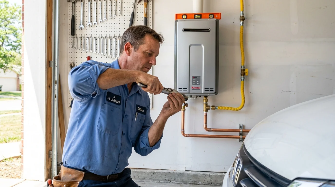 Tankless water heater installation by a Johns Plumbing LLC plumber in Kailua